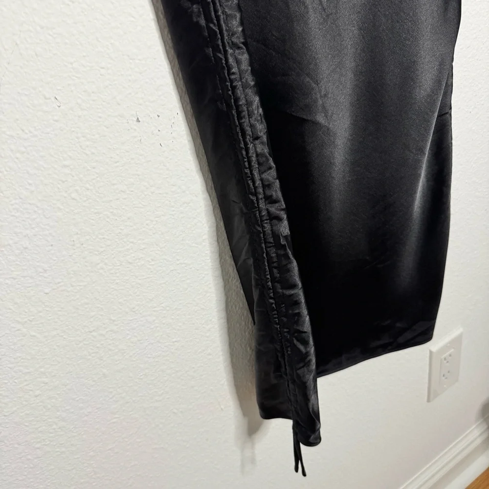 Francesca’s black satin slip mini and midi dress size medium NWT $48